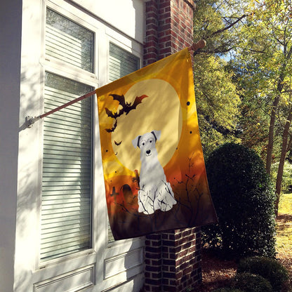 Caroline's Treasures BB4319CHF Halloween Miniature Schanuzer White Flag Canvas House Size, Large, Multicolor