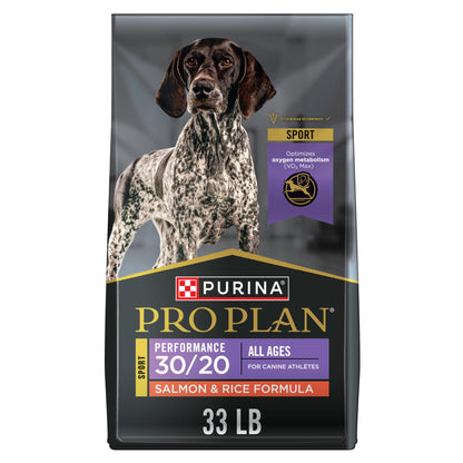 Purina Pro Plan Dry Dog Food, Sport, Performance 30/20 Salmon and Rice Formula, 33-Pound Bag, Pack of 1 Pro Plan
