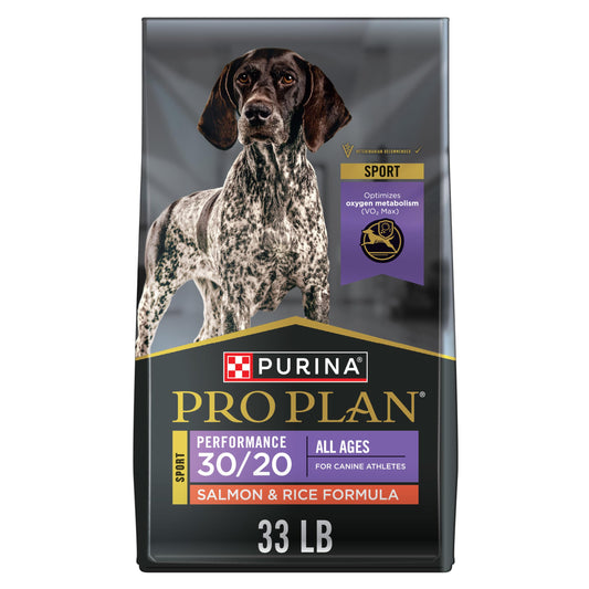 Purina Pro Plan Dry Dog Food, Sport, Performance 30/20 Salmon and Rice Formula, 33-Pound Bag, Pack of 1 Pro Plan