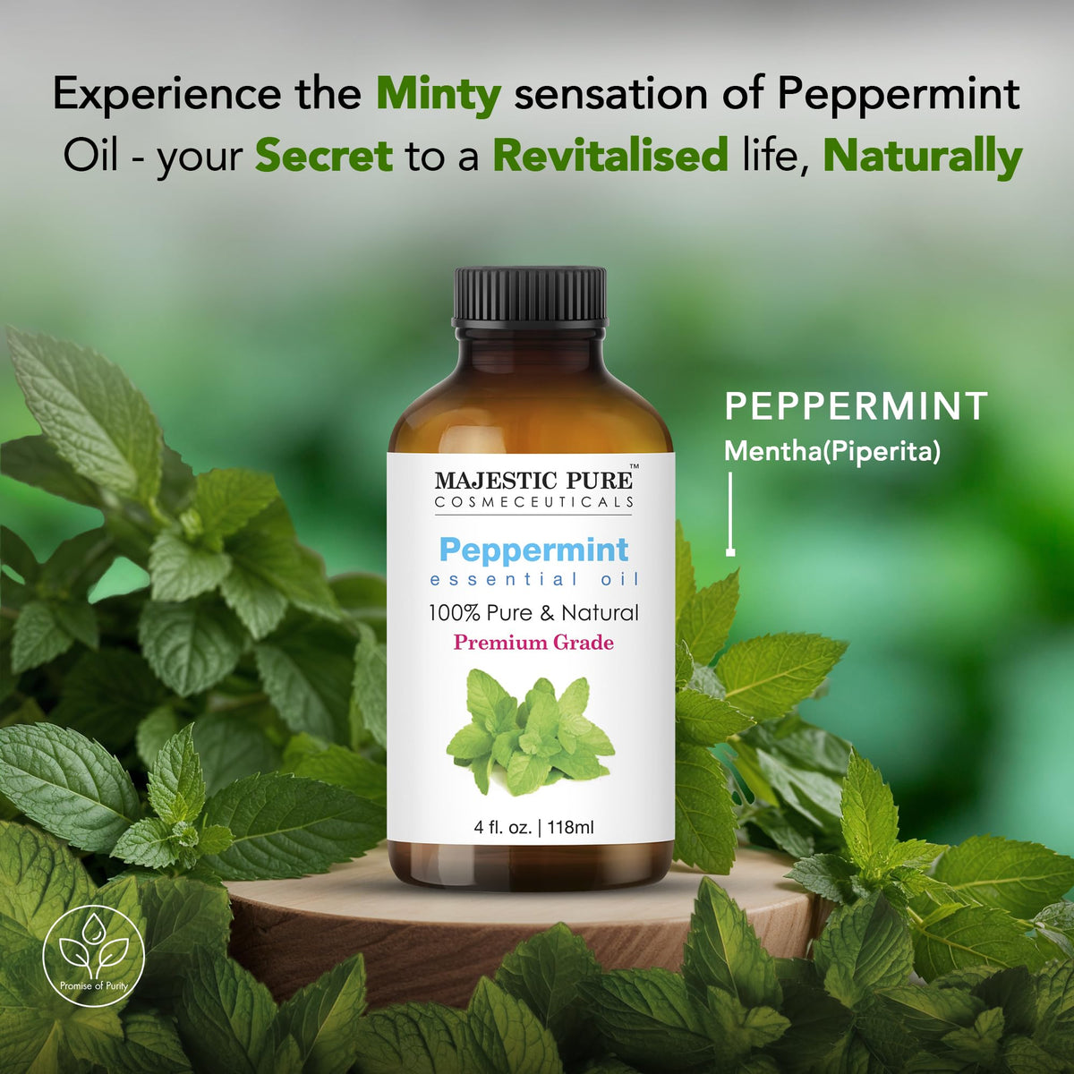 Majestic Pure Peppermint Essential Oil for Diffuser - 4 Fl Oz (Pack of 2) 🍁 All In One Marketplace Canada