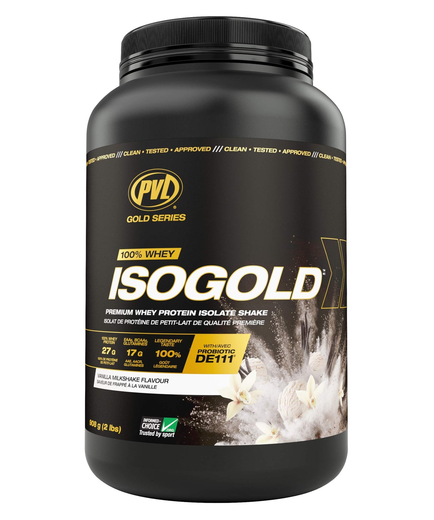 PVL ISO Gold – Grass Fed Premium Whey Protein Isolate (908g, Vanilla)
