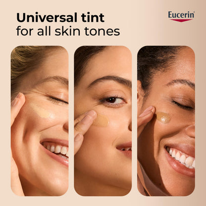 Eucerin Tinted Age Defense SPF 50 Face Sunscreen, Daily Face Sunscreen SPF 50 With Hyaluronic Acid and Antioxidants, Body SPF 50 Lotion with UVA-UVB Sun Protection, Fragrance Free & Non Greasy, 50 ml - Available at All In One Marketplace Canada