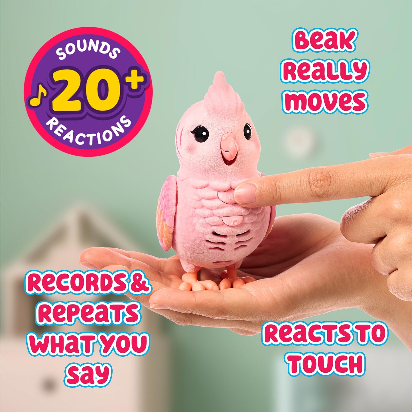 Little Live Pets My Really Real Bird & Cage - Rosie, Interactive, Realistic Pet, 20+ Sounds & Reactions (25cm/9,8in Cage, 10,9cm/4,3in Bird), Records & Repeats or Whistles Back, Carry & Display Little Live Pets
