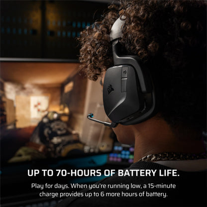 CORSAIR Void v2 Wireless Gaming Headset with Bluetooth for PC, PS5, PS4, Switch, Mobile – Dolby Atmos, 70 Hr Battery, Dual Wireless, Lightweight, Fast Charging – Carbon