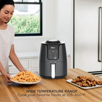 NINJA AF101C, Air Fryer, 3.8L Less Oil Electric Air Frying, Equipped with Crisper Plate + Multi-Layer Rack + Non Stick Basket, Programmable Control Panel, Black, 1550W, (Canadian Version) - Available at All In One Marketplace Canada