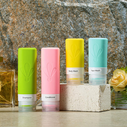 INSFIT 17 Pack Travel Bottles for Toiletries, TSA Approved 90ml 60ml Travel Size Toiletries, BPA Free Leak Proof Squeezable Silicone Tubes Travel Essentials for Shampoo Conditioner Lotion Soap