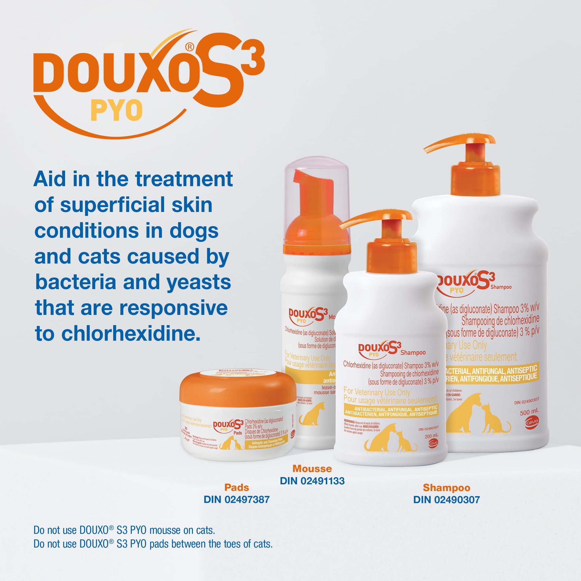 Douxo S3 Pyo Mousse, Contains 3% Chlorhexidine, for Dogs, 5.1 fl. oz. (150mL)