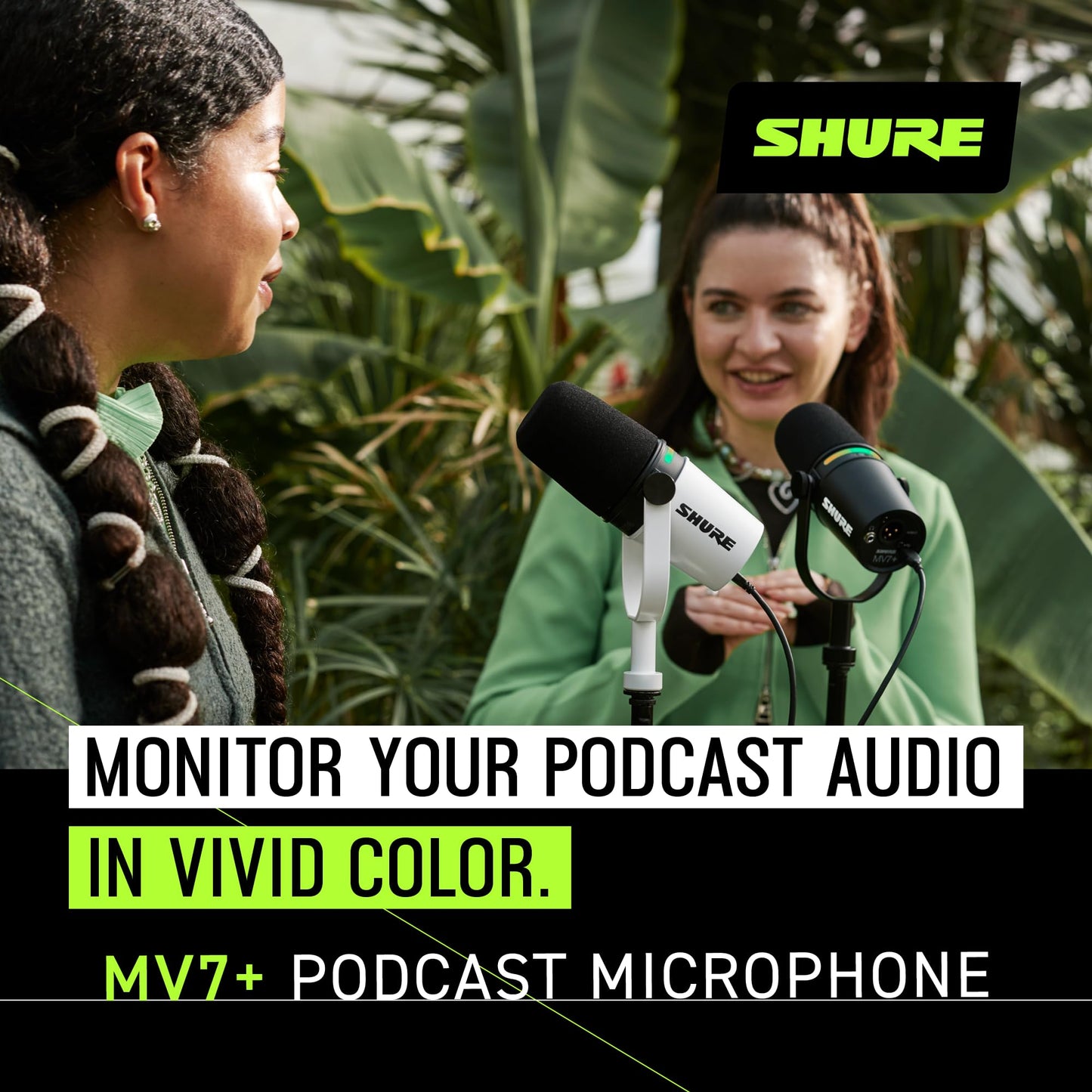 Shure MV7+ USB-C & XLR Podcast Dynamic Mic with Stand - Black