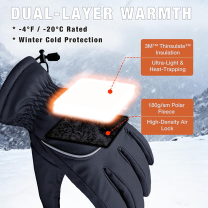 Origem Warm Waterproof Winter Gloves for Men Women, 3M Thinsulate Fleece 🍁 All In One Marketplace Canada