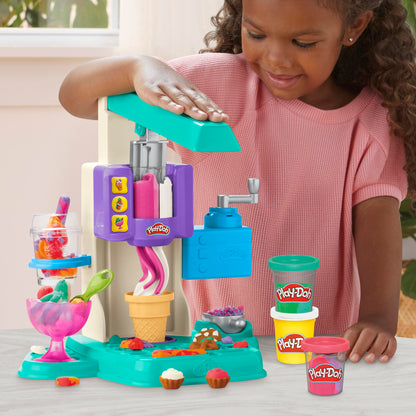 Play-Doh Rainbow Swirl Ice Cream Playset with 7 Pretend Play Kitchen Accessories, Arts and Crafts Toys for 3 Year Old Girls and Boys and Up - Available at All In One Marketplace Canada
