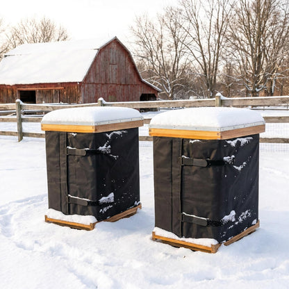 codree 10 Frame Winter Bee Hive Wrap- 1 Deep Box & 1 Medium Box 600D Oxford Beehive Winter Protection Cover- Cozy Windproof Warm Bee Hive Insulation Wrap for Most Bee Hive (85" x 17") 🍁 All In One Marketplace Canada