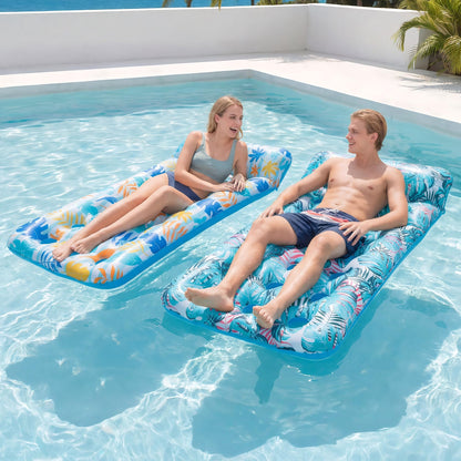 Stonful 2 Pack Inflatable Pool Float Mat, Giant Pool Floats Adult Size with Headrest, Lake Float Raft Water Lounger, Multi-Purpose Swimming Pool Floats Toys for Pool Party, Summer Beach, Outdoor