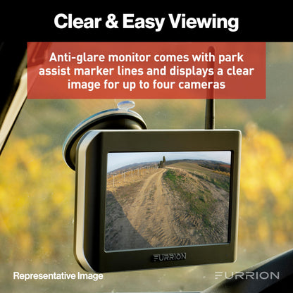 Furrion Vision S Wireless RV Backup Camera System with 4.3-Inch Monitor, 1 Rear Sharkfin Doorway Security, Infrared Night Vision, Wide-Angle View, Hi-Res, Waterproof - FOS43TASF Furrion
