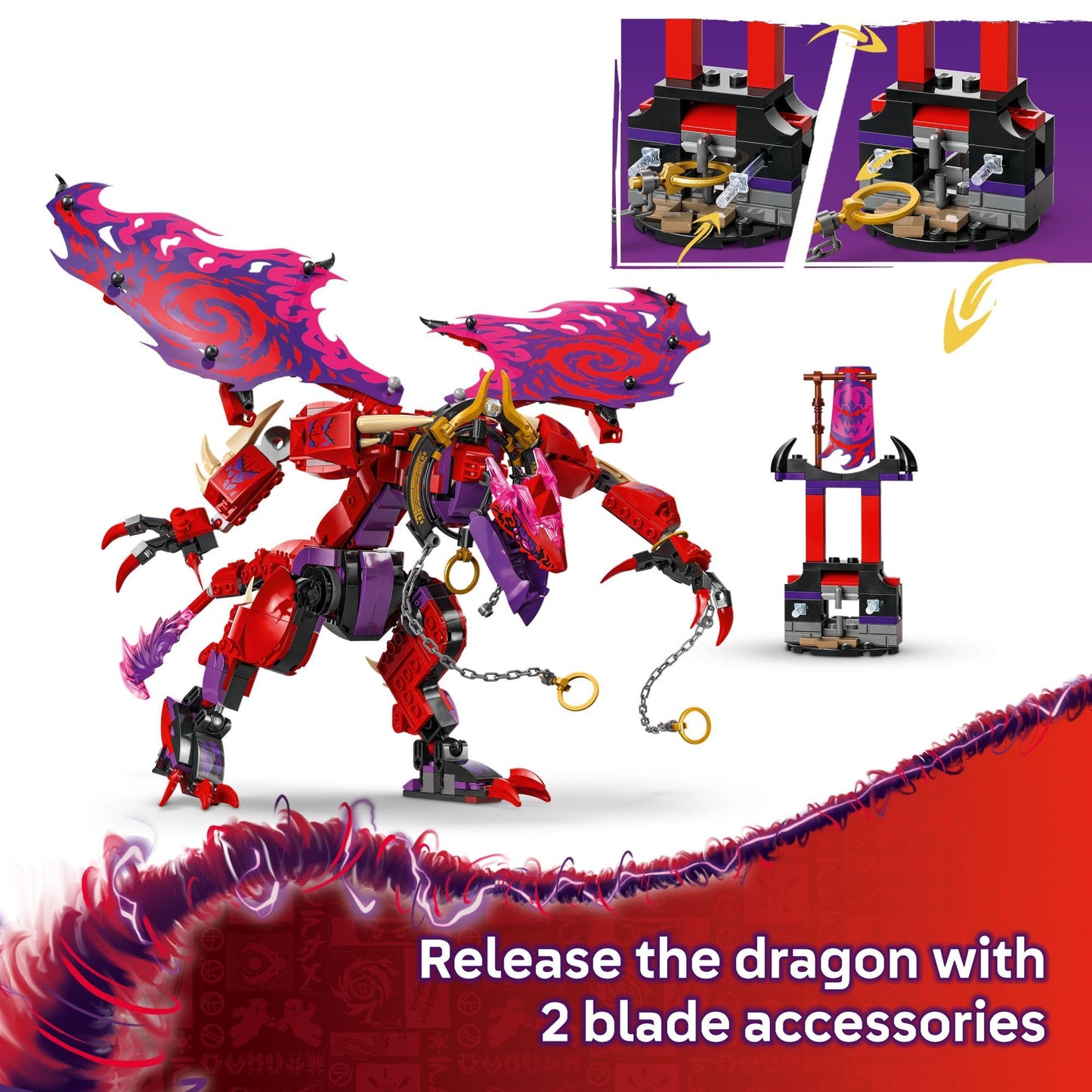 LEGO NINJAGO Thunderfang Dragon of Chaos Building Toy for Kids Ages 8+ - Dragon Rising Playset with 6 Minifigures and Poseable Dragon Figure - Birthday Gift Idea for Boys and Girls - 71832 LEGO
