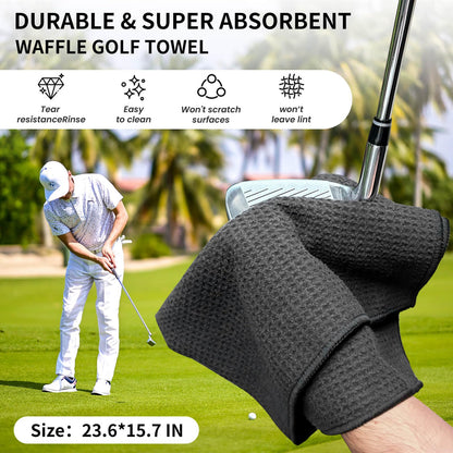 BAPOTH Golf Club Cleaner, Non-Leaking Stretchable Golf Brush with Golf Towel (60 * 40cm), Strong Bristles Golf Club Brush Can Hold 5 oz Water, Essentials Golf Accessories Gifts for Men Women
