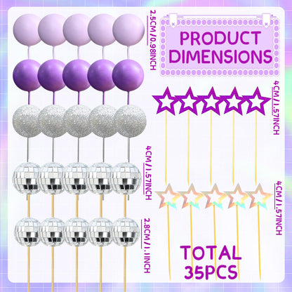 LaVenty Purple Disco Balls Cake Topper Pop Music Hunters Party Supplies 🍁 All In One Marketplace Canada