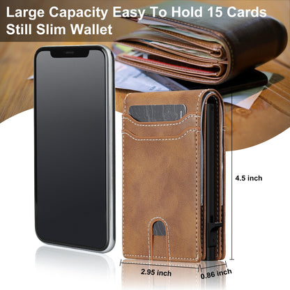 furid RFID Wallet for Men Minimalist: Slim Pop Up Wallet with ID Window - Smart Card Holder for Men - Gift for Father Husband on Father’s Day Birthday Anniversary