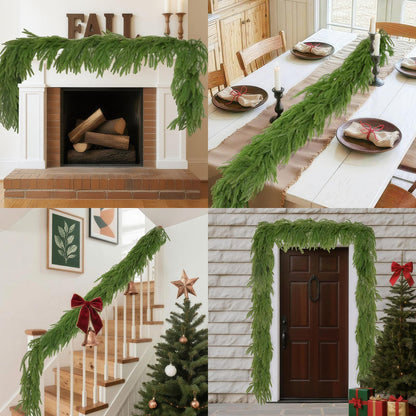 2 Pcs 6 FT Christmas Garland, Artificial Norfolk Pine Garland 🍁 All In One Marketplace Canada