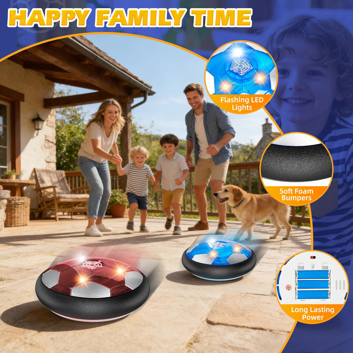 2Pcs LED Hover Soccer Ball Indoor Toys for 3-12 Year Old Boys Girls Christmas Birthday Gifts for 3 4 5 6 7 8 9 10 Years Old Kids Air Floating Soccer Toy Toddler Games Foam Bumper 🍁 All In One Marketplace Canada