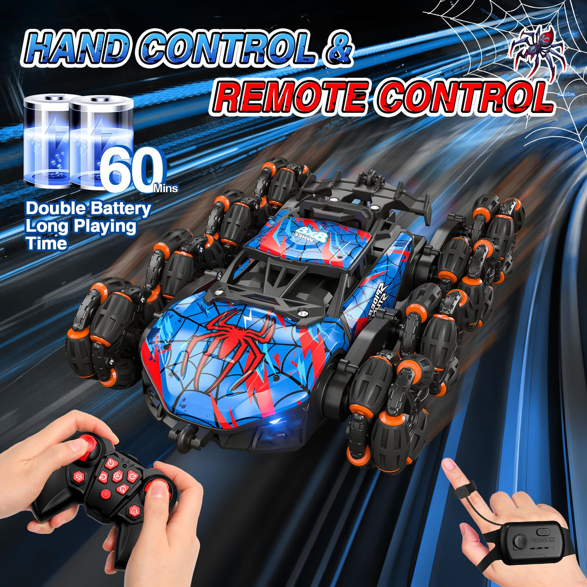 Sunrad 8WD Gesture Sensing RC Stunt Car with Spray & Light & Music Hand RC 🍁 All In One Marketplace Canada