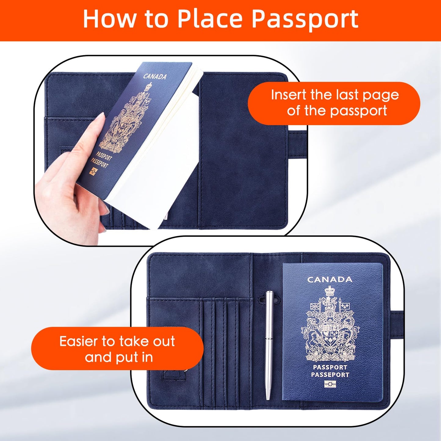 WALNEW RFID Blocking Passport Holder Travel Wallet Cover Case - Available at All In One Marketplace Canada