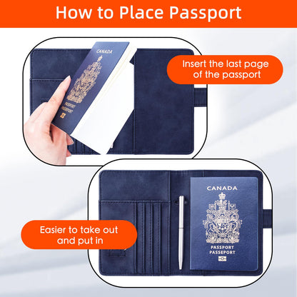 WALNEW RFID Blocking Passport Holder Travel Wallet Cover Case - Available at All In One Marketplace Canada