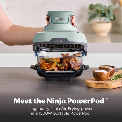 Ninja Crispi Portable Glass Air Fryer Cooking System – 4-Qt & 6-Cup CleanCrisp Containers, Nontoxic, Leak-Proof, Dishwasher Safe – Air Fry, Bake, Max Crisp, Recrisp FN101CGN (Canadian Version) - Available at All In One Marketplace Canada