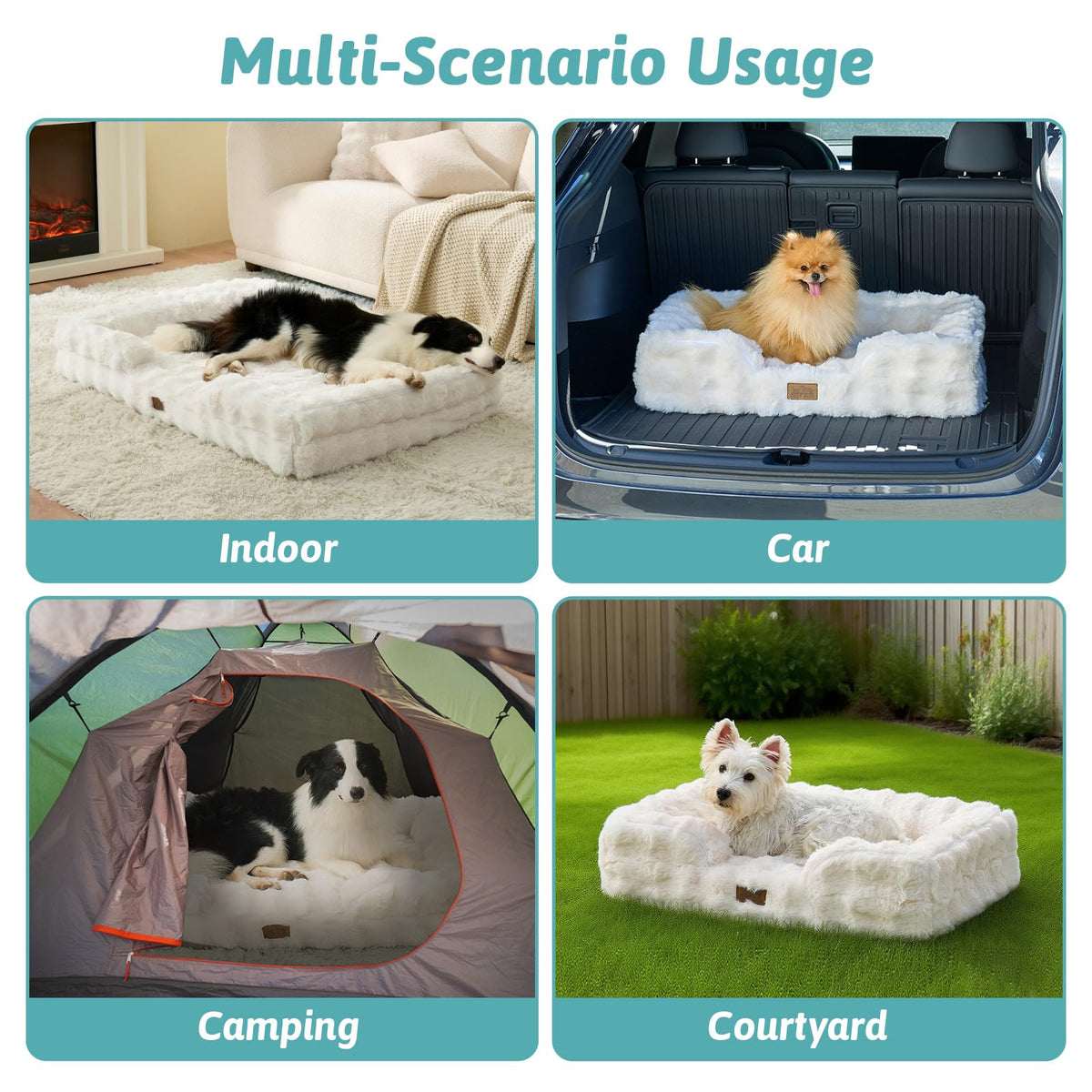 COZY KISS Warm Orthopedic Extra Large Dog Bed, XXL 122x89x20 cm, Beige 🍁 All In One Marketplace Canada