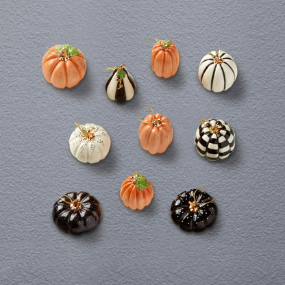 Set de 10 mini décorations à suspendre Lenox Pumpkin en porcelaine pour Halloween
