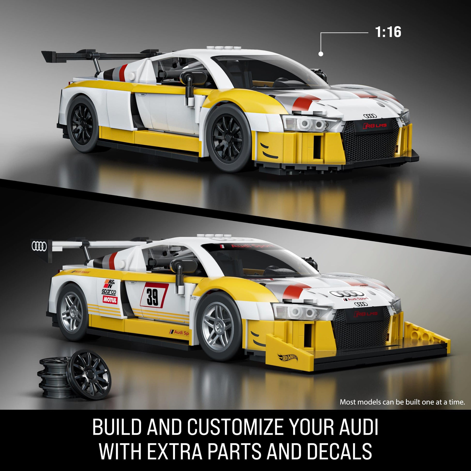 Mattel Brick Shop Hot Wheels Elite Series ’15 Audi R8 LMS Building Set Mattel