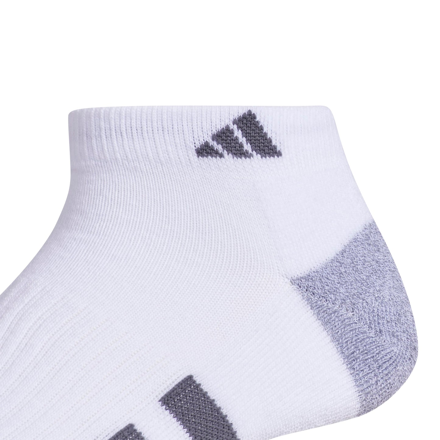 adidas Men's Cushioned 3-Pack Low-Cut Socks, White/Grey/Black, Large - Available at All In One Marketplace Canada