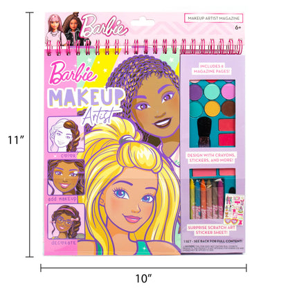 Barbie Makeup Artist Magazine, Create Your Own Hair & Makeup Looks Using Stencils, Stickers, Crayons, Pretend Makeup, Barbie Toys, Barbie Craft Kits, Drawing Kit, 6 Year Old Girl Birthday Gift Horizon Group USA