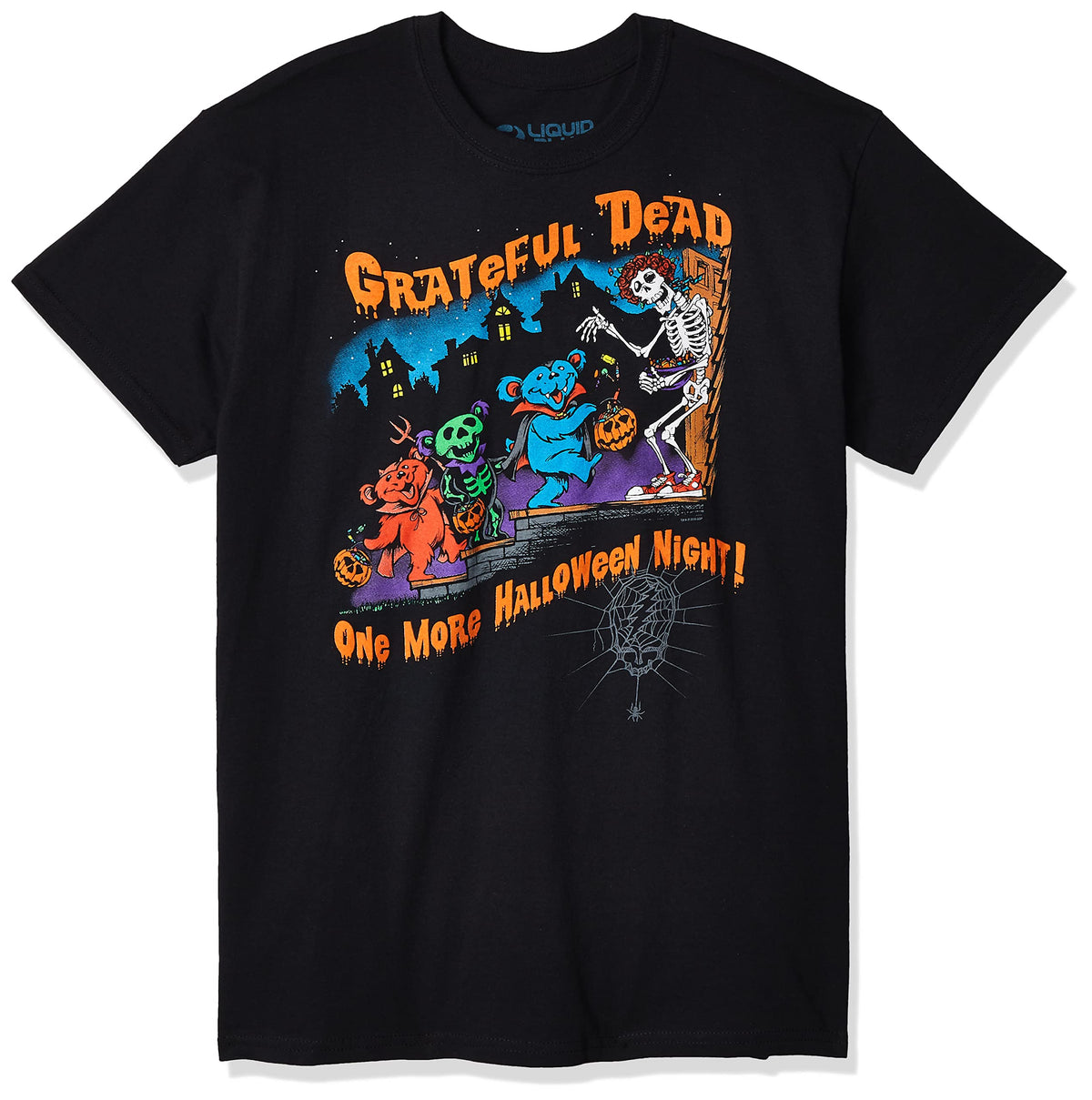 Liquid Blue Grateful Dead One More Halloween Night T-Shirt, Black, Large