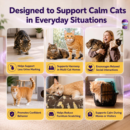 TopSum Cat Pheromone Diffuser: Cat Calming Diffuser for Spraying, Scratching, Excessive Meowing & Multi-Cat Homes, Ideal for Cats Alone at Home - VHP Registered NN.Z4H1 (6 Refills)