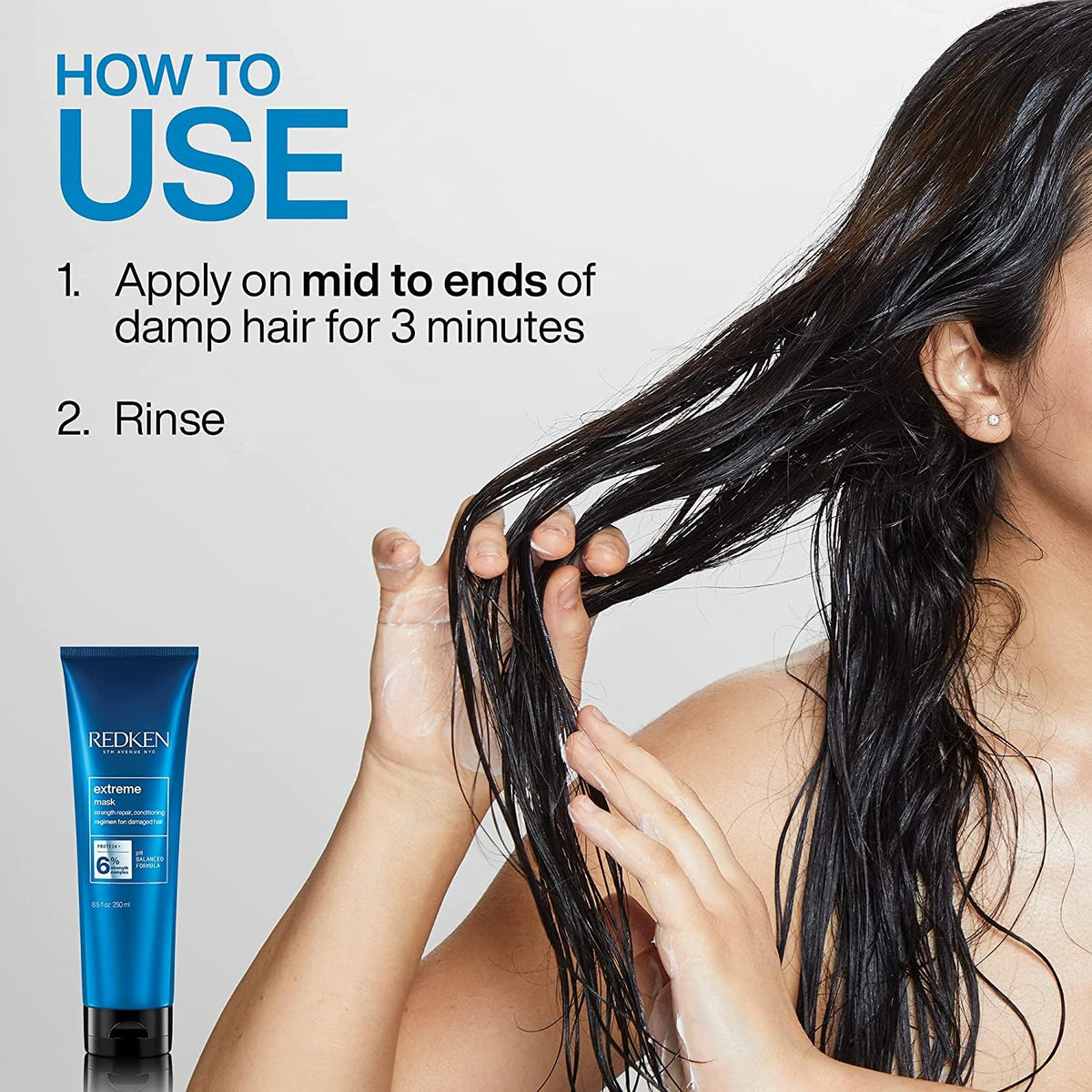 Redken Extreme Hair Mask, Protein Treatment for Dry, Damaged Hair, 250mL