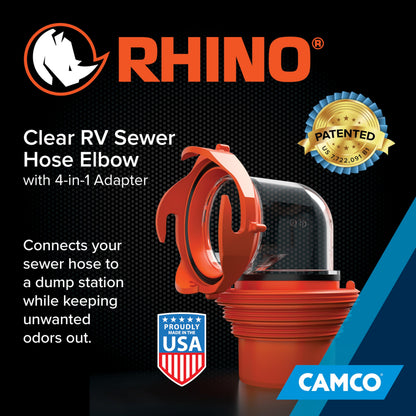 Camco 39736 RhinoFLEX Elbow and 4-in-1 Adapter with Swivel Bayonet Fitting, Orange/Clear 🍁 All In One Marketplace Canada