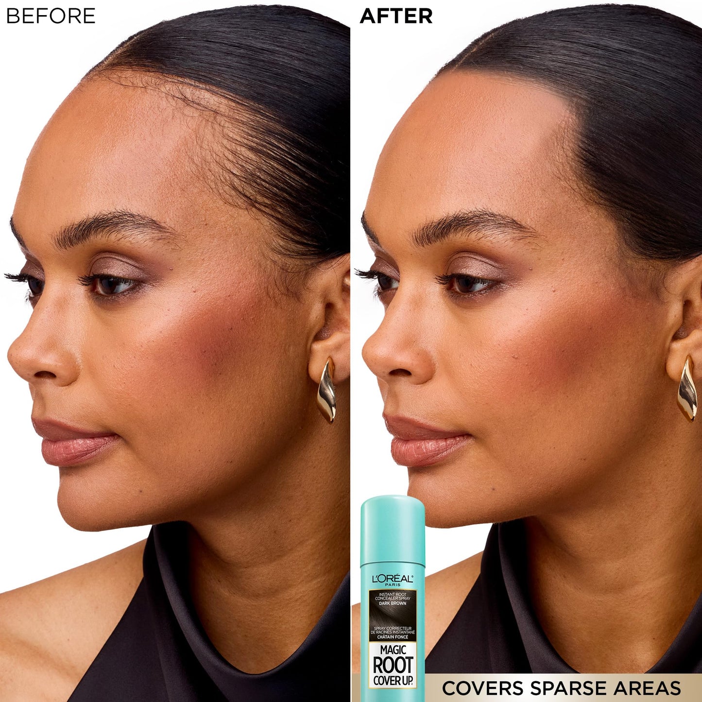 L'Oréal Paris Magic Root Cover Up Root Touch Up, Dark Brown Hair Dye, Root Touch Up Spray for Thinning Hair, Temporary Hair Dye, Grey Coverage, Pack of 2 - Available at All In One Marketplace Canada