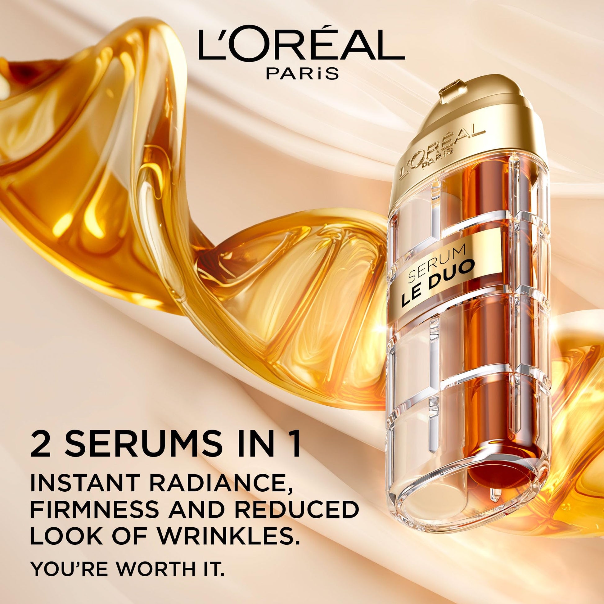 L'Oréal Paris Age Perfect Le Duo, Peptide Serum and Vitamin C & B3 Serum, Hydrating Anti-Aging Face Serum with Collagen Peptides & Vitamin B3, 30 mL - Available at All In One Marketplace Canada
