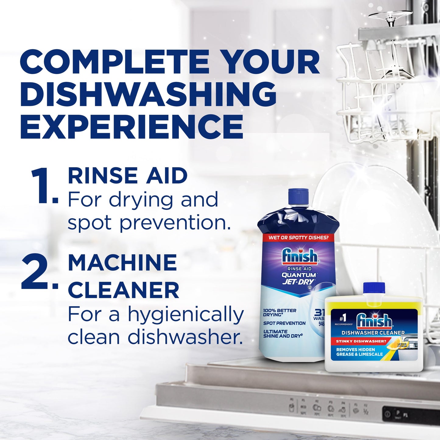 Finish Quantum Ultimate Dishwasher Detergent Pods, 3-Chamber Formula with Powerball, 2X Grease Fighting*, 24H Dried-On Stains, Deep Clean, Virtually Spotless Shine, No Pre-Rinse, 82 Tabs