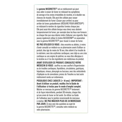 Nicorette Gum, Nicotine 2 Mg, Spearmint Flavour, Quit Smoking Aid And Smoking Cessation Aid, 105 Count