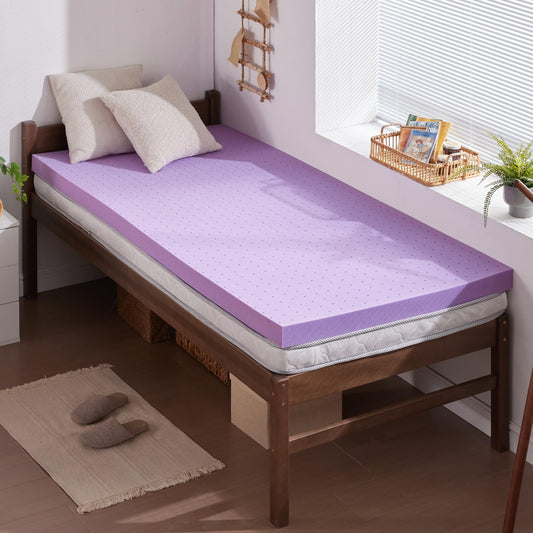 SINWEEK 2 Inch Twin Size Gel Memory Foam Mattress Topper
