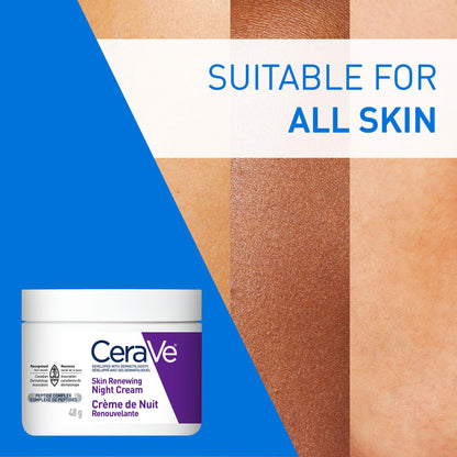 CeraVe Night Cream for Face, Skin Renewing Moisturizer for Men & Women With Hyaluronic Acid, Niacinamide, Bio Peptides & Ceramides. Fragrance Free, Non-comedogenic, Suitable for Sensitive Skin