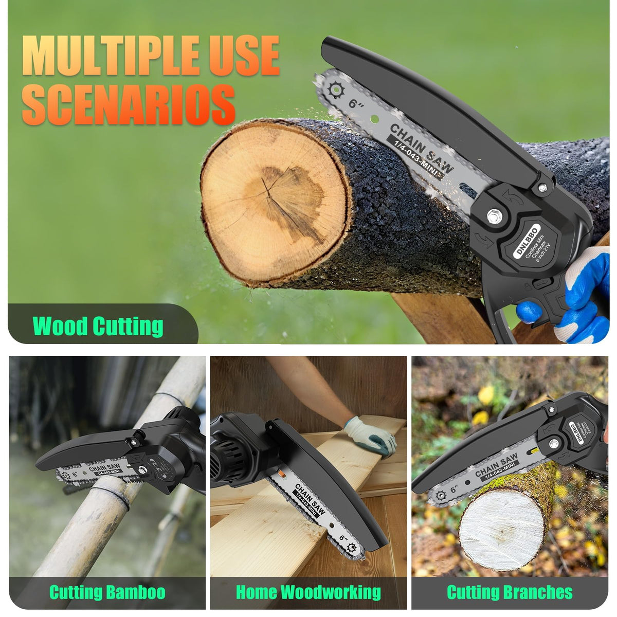 Mini Chainsaw Cordless, 6 inch Electric Chain Saw, with Power Display for Wood/Tree Cutting, Garden & Household Use Stocking Holiday Gifts for Men 🍁 All In One Marketplace Canada