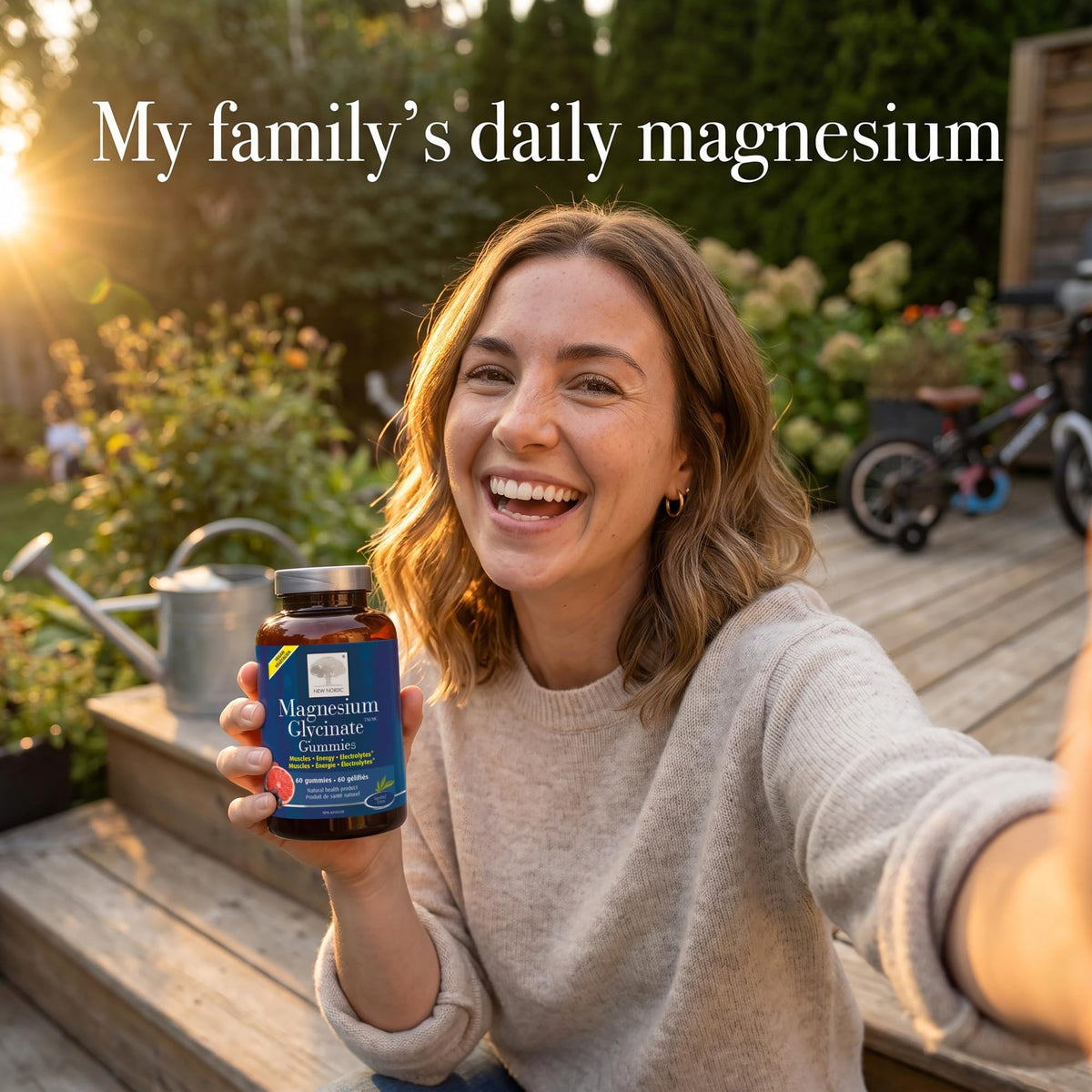 New Nordic Magnesium Glycinate Gummies, 60 Vegan Chews, 30 Day Supply, 4+