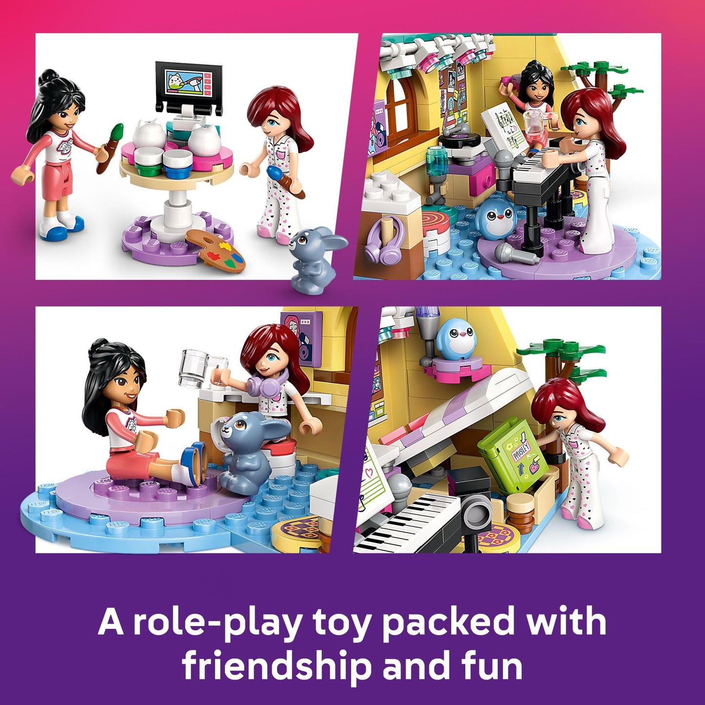 LEGO Friends Paisley's Room Building Toy - Pretend Play Set for Kids, Girls and Boys, Ages 6+ - with 2 Minidolls, Pet Bunny Figure, and Plushie-Style Piece - Gift Idea for Birthdays - 42647 - Available at All In One Marketplace Canada