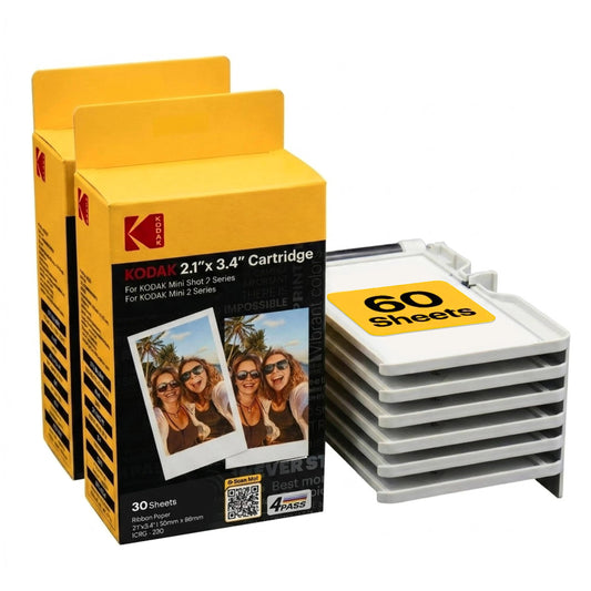 Kodak 4PASS Film Cartridge 5.4 x 8.6 cm (60 Sheets) for Kodak Mini 2 Retro and Mini Shot 2 Retro