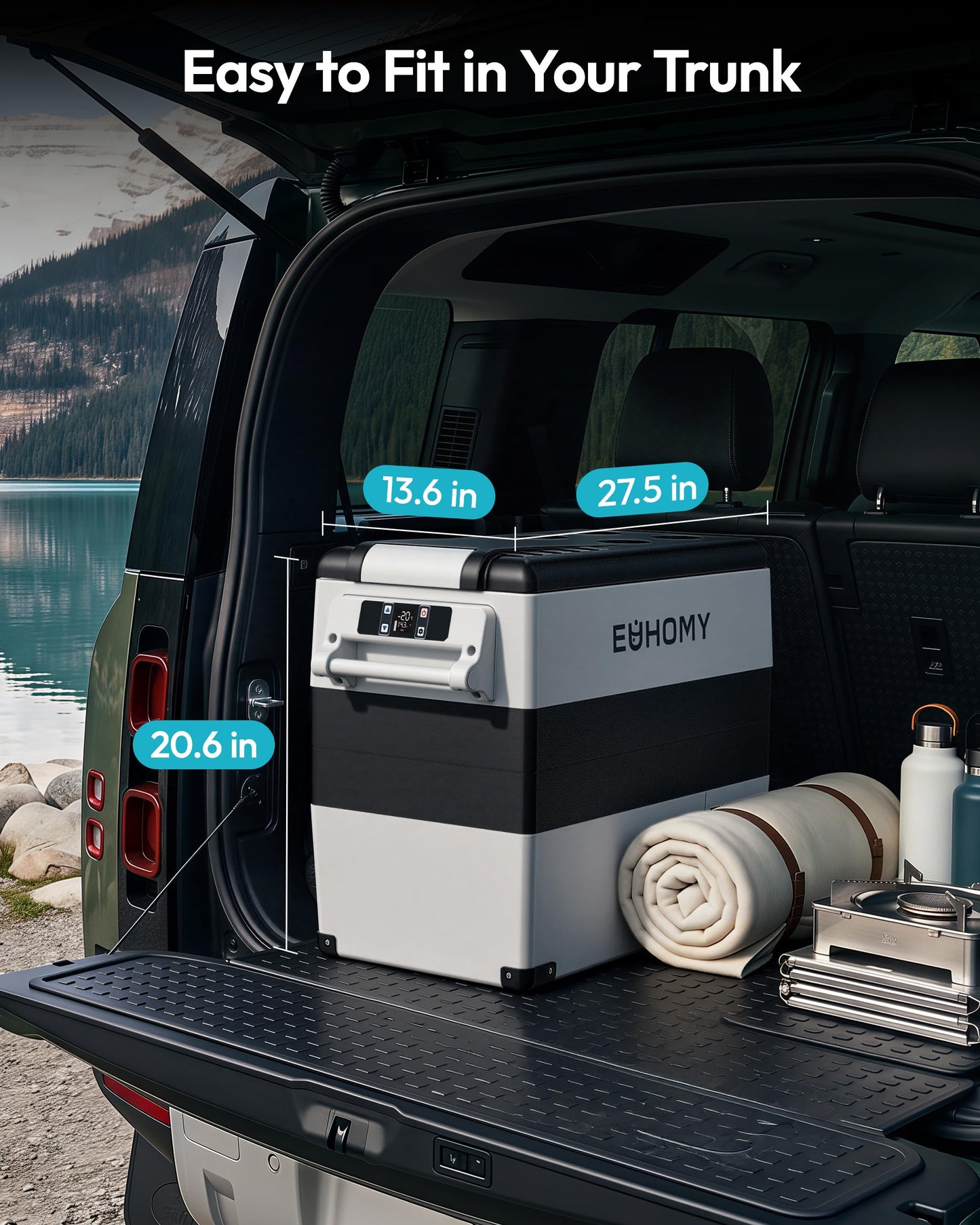 EUHOMY 12 Volt Refrigerator, 60QT(55L) Electric Cooler, 12V Fridge APP Control, 12V Cooler -4℉~68℉, Portable Freezer 12/24V DC 110-240V AC for Camping, Travel, Truck, Home 🍁 All In One Marketplace Canada