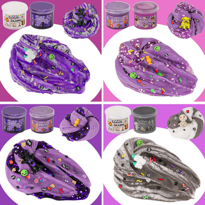 LAWOHO 6 Packs Purple Slime Kit -Cloud, Butter & Clear Slimes, Halloween Slime for Kids with Spooky Charms & Add-ins, Kids Slime Making Kit for Party Favors, Birthday Halloween Christmas Easter Gifts 🍁 All In One Marketplace Canada
