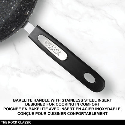 Starfrit The Rock 2.8L (3Qt) Non-Stick Saucepan - Durable Forged Aluminum - Oven Safe - PFOA Free - Easy to Clean - Black Starfrit