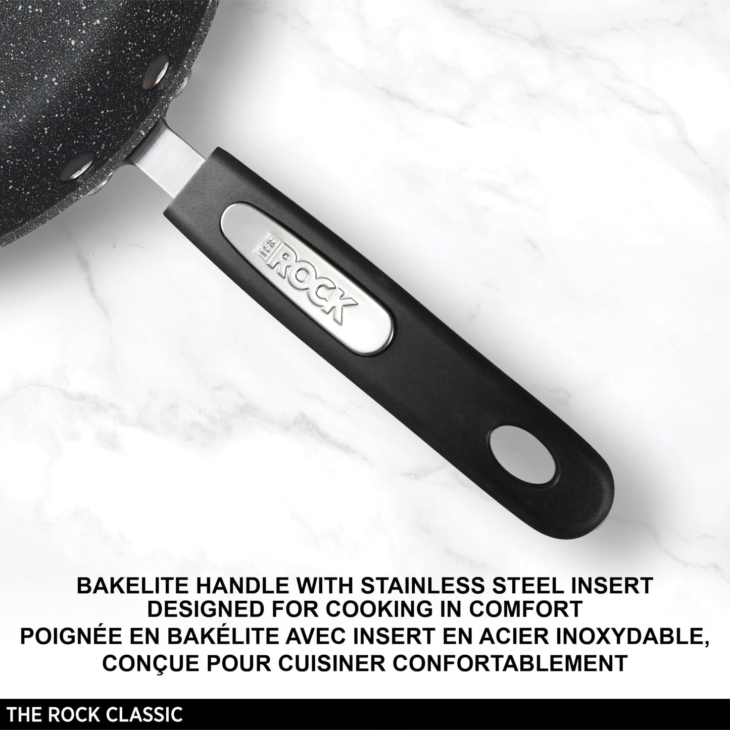 Starfrit The Rock 1.9L (2Qt) Non-Stick Saucepan - Durable Forged Aluminum - Oven Safe - PFOA Free - Easy to Clean - Black Starfrit